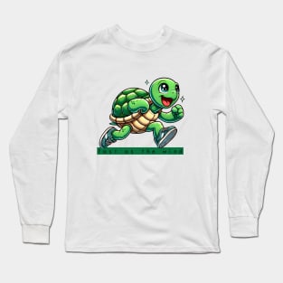 Running Turtle Shirt – Funny Animal Design with Speedy Twist Long Sleeve T-Shirt